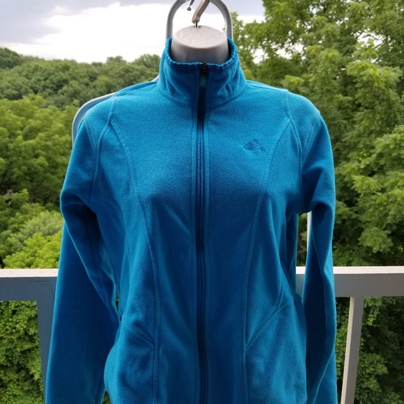 Adidas Turquoise Blue Full Zip Athletic Jacket - Picture 6 of 8